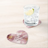 Romantisch Blush Roze Gouden Bloemen Verjaardag Kartonnen Onderzetters (Insitu)