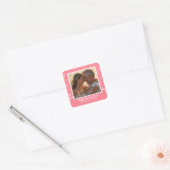 Romantisch Blush Roze Hart Foto Vierkante Sticker (Envelop)