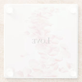 Romantisch Blush Roze Rozenblaadjes Glazen Onderzetter (Achterkant)