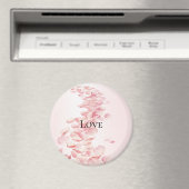 Romantisch Blush Roze Rozenblaadjes Magneet (Insitu (Vaatwasser))