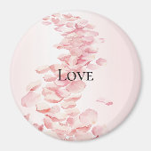 Romantisch Blush Roze Rozenblaadjes Magneet (Voorkant)