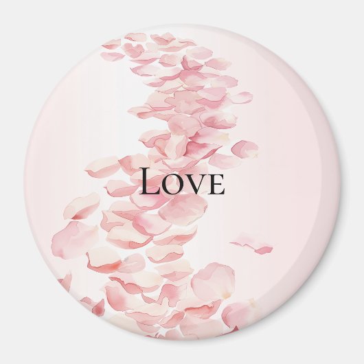 Romantisch Blush Roze Rozenblaadjes Magneet (Voorkant)