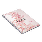 Romantisch Blush Roze Rozenblaadjes Notitieboek (Rechterzijde)
