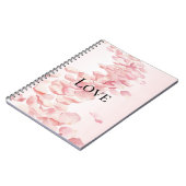 Romantisch Blush Roze Rozenblaadjes Notitieboek (Linkerzijde)