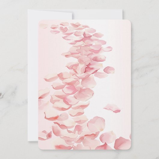 Romantisch Blush Roze Rozenblaadjes Vrijgezellenfe Kaart (Achterkant)