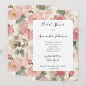 Romantisch Blush Rozen Bloemen Vrijgezellenfeest Kaart (Voorkant / Achterkant)
