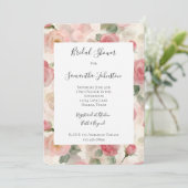 Romantisch Blush Rozen Bloemen Vrijgezellenfeest Kaart (Staand voorkant)