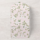 Romantisch Blush Wit Roze Bloemen Huwelijk All In One Uitnodiging (Buitenkant)