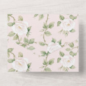 Romantisch Blush Wit Roze Bloemen Huwelijk All In One Uitnodiging (Achterkant)