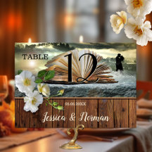 Romantisch boek liefhebbers tafel nummer Kaart