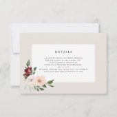 Romantisch boeket Details RSVP Kaartje (Voorkant)