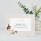 Romantisch boeket Details RSVP Kaartje (Staand voorkant)