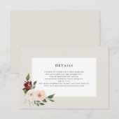 Romantisch boeket Details RSVP Kaartje (Voorkant / Achterkant)
