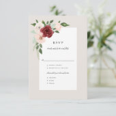 Romantisch boeket RSVP Menu (Staand voorkant)