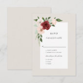 Romantisch boeket RSVP Menu (Voorkant / Achterkant)