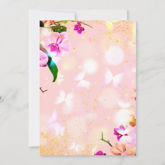 Romantisch boeket van orchideeën Elegante klassiek Kaart (Achterkant)