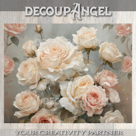 Romantisch boeket van Rozen - Decoupage - Tissuepapier