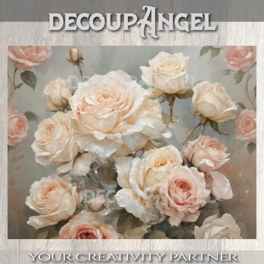 Romantisch boeket van Rozen - Decoupage - Tissuepapier