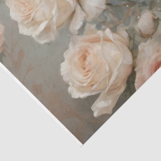 Romantisch boeket van Rozen - Decoupage - Tissuepapier (Detail)