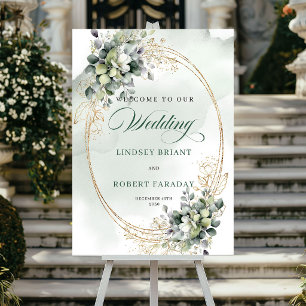 Romantisch Boheem Huwelijks Welkomstbord Goud Poster