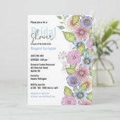 Romantisch Bohemian Blossoming Flowers Vrijgezelle Kaart (Staand voorkant)