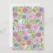 Romantisch Bohemian Blossoming Flowers Vrijgezelle Kaart (Achterkant)