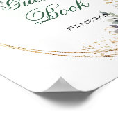Romantisch Boho Botanisch Gastenboek Tafelbordje Poster (Hoek)