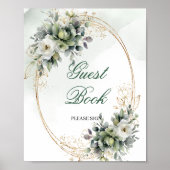 Romantisch Boho Botanisch Gastenboek Tafelbordje Poster (Voorkant)