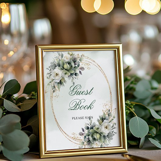 Romantisch Boho Botanisch Gastenboek Tafelbordje Poster