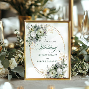 Romantisch Boho Botanisch Trouw Welkom Bord 8x10 Poster