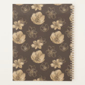 Romantisch Boho Gold Foil Bloemen Patroon Planner (Achterkant)