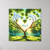 Romantisch boompaarmonogram canvas afdruk (Voorkant)