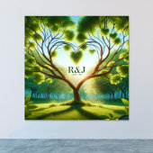 Romantisch boompaarmonogram poster