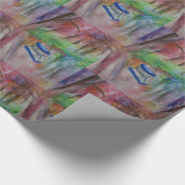 Romantisch boot aquarel glanzend inpakpapier (Hoek)