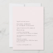 Romantisch Bord Blush Versluierd Roze Minimal Simp Kaart (Voorkant)