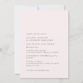 Romantisch Bord Blush Versluierd Roze Minimal Simp Kaart