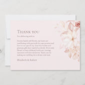 Romantisch Bord Roze Rozen Bruiloft Bedankkaart (Voorkant)