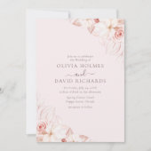 Romantisch Bord Roze Rozen Trouwuitnodiging Kaart (Voorkant)