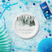 Romantisch bos groen huwelijk papieren bordje (Feest)