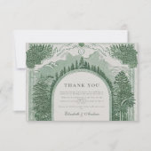 Romantisch boslandschap bedankkaart (Voorkant)
