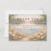 Romantisch bosmeer bruiloft met wilde bloemen bedankkaart (Voorkant)