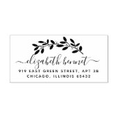 Romantisch Botanisch Cursief Retouradres Rubberstempel (Afrduk)