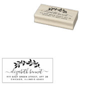 Romantisch Botanisch Cursief Retouradres Rubberstempel (Gestempeld)