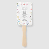 Romantisch Botanisch Wildflower Huwelijksprogramma Handwaaier (Achterkant)