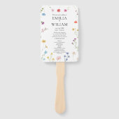 Romantisch Botanisch Wildflower Huwelijksprogramma Handwaaier (Voorkant)