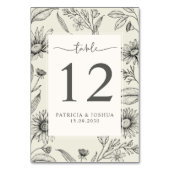 Romantisch Botanische Daisy Receptie Tafelnummer (Voorkant)