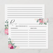 Romantisch Bourgondië Blush Roze Bloemen Bruiloft Briefkaart (Voorkant / Achterkant)