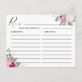 Romantisch Bourgondië Blush Roze Bloemen Bruiloft Briefkaart