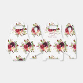 Romantisch Bourgondië donker rood bloemboeket brui Bedankdoosjes (Uitgevouwen)