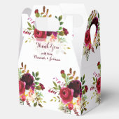 Romantisch Bourgondië donker rood bloemboeket brui Bedankdoosjes (Geopend)